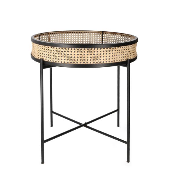 Stolik JENS kawowy rattan naturalny 51x51x61 cm