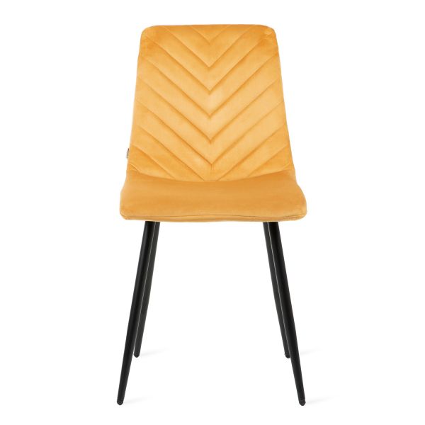 Krzesło GUNHILD welurowe musztardowe 44x57x88 cm