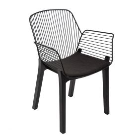  PRIS Krzesło z podłokietnikami czarne 60x58x83 cm 