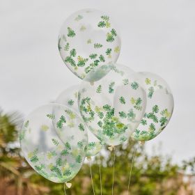 Balony LETS GO WILD z confetti 5 szt. fi 30,5 cm