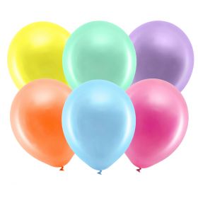 Balony RAINBOW metalizowane mix kolorów 100 st. fi 23 cm