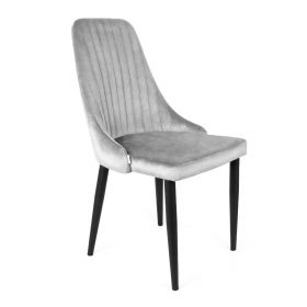 Krzesło LOUIS welurowe szare 45x45x90 cm