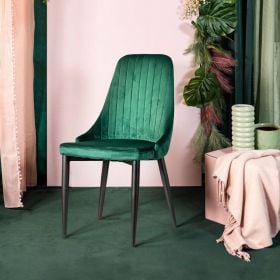 Krzesło LOUIS welurowe zielone 44x59x88 cm