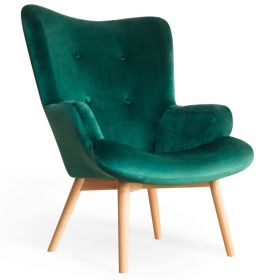 Fotel MOSS welurowy zielony 70x95 cm