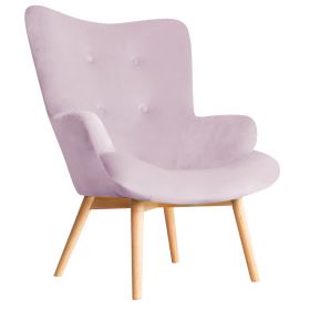 Fotel MOSS welurowy różowy 70x95 cm