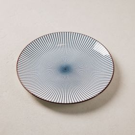 Talerz NAVIA obiadowy granatowy z brązową obwódką 27 cm