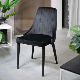 Krzesło LOUIS welurowe czarne 44x59x88 cm