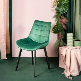 Krzesło COLIN welurowe zielone 53x61x88 cm