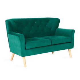 Sofa ELLEN welurowa zielona 140x78x89 cm