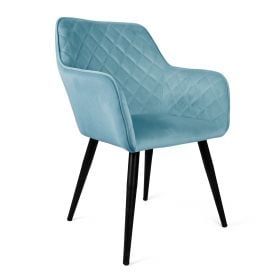 Krzesło SHELTON welurowe turkusowe 57x40x86 cm
