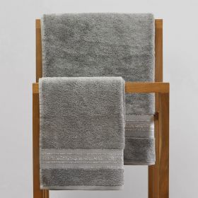 Ręcznik DUKE z paskami lureksowymi szary 50x90 cm