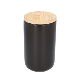 Pojemnik STONE ceramiczny z bambusową pokrywką 10x17 cm