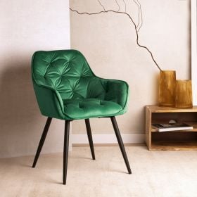 Krzesło CHERRY welurowe zielone 57x63x84 cm