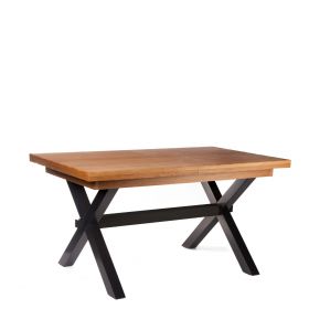 Stół CROSS Stół rozkładany czarny + okleina dębowa 145-185x85x77 cm