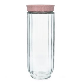 Pojemnik TENZO szklany z różową nakrętką 1,35 l