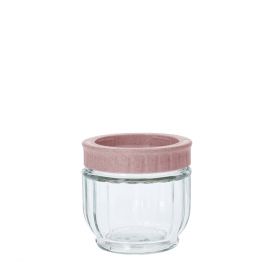 Pojemnik TENZO szklany z różową nakrętką 0,4 l