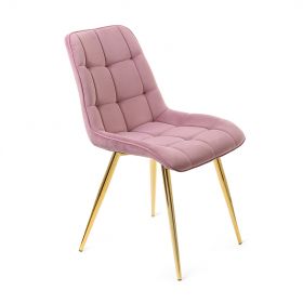 Krzesło CHIC welurowe różowe 44x57x88 cm