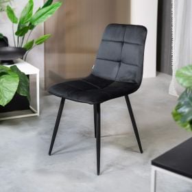 Krzesło TRISS welurowe czarne 44x57x88 cm