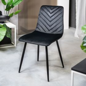 Krzesło GUNHILD welurowe czarne 44x57x88 cm