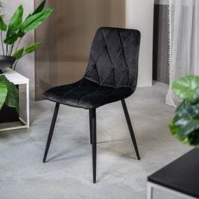 Krzesło HILLEVI w tkaninie czarne 44x57x88 cm