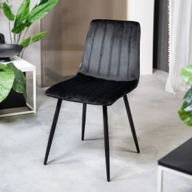 Krzesło GOLICK welurowe czarne 44x57x88 cm