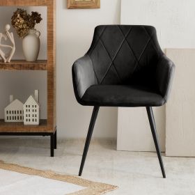 Krzesło FELLICE welurowe czarne 56x61x86 cm