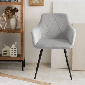 Krzesło FELLICE welurowe szare 56x61x86 cm