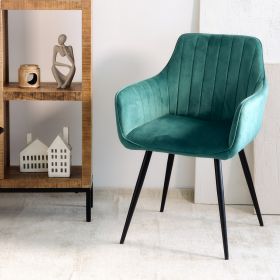 Krzesło ANDRE welurowe zielone 56x61x86 cm