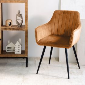 Krzesło ANDRE welurowe karmelowe 56x61x86 cm