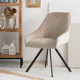 Krzesło LAURENT obrotowe welurowe czarne 54x55x85 cm, SH: 50cm