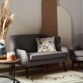 Sofa ELLA w tkaninie ciemnoszara 122x70x84 cm