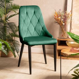 Krzesło LOUIS QUILTER welurowe zielone 44x59x88 cm