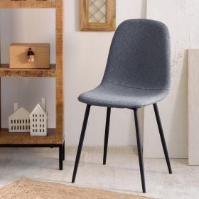 Krzesło SLANK w tkaninie szare 44x52x85cm