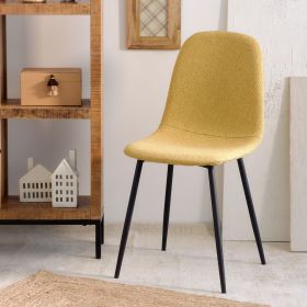 Krzesło SLANK w tkaninie musztardowe 44x52x85cm