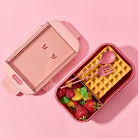 Lunchbox BOXIE ze sztućcami różowy 0,54 l