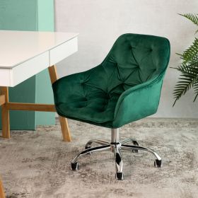 Krzesło FLOSSI welurowe obrotowe zielone 57x65x90 cm