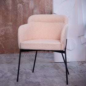 Krzesło FLUFFY beżowe w tkaninie TEDDY 57x60x78 cm