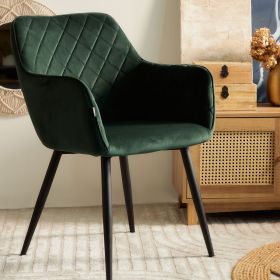 Krzesło SHELTON welurowe zielone 56x60x84cm
