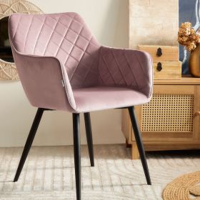 Krzesło SHELTON welurowe różowe 56x60x84cm