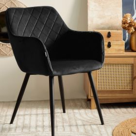 Krzesło SHELTON welurowe czarne 56x60x84cm