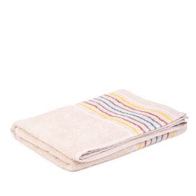 Ręcznik MIKASA beżowy z kolorowymi paskami 70x130cm