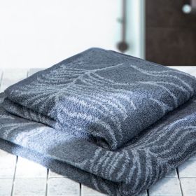 Ręcznik WILDAY szary w liście 70x130cm