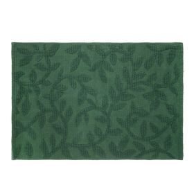 Dywanik łazienkowy CHELLI żakardowy zielony w listki 50x70cm