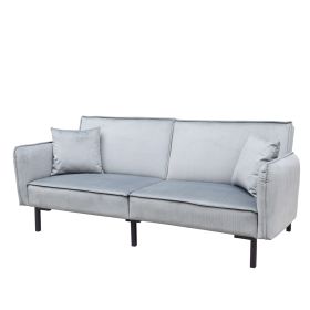 Sofa CANTO 3-osobowa, z funkcją spania, welurowa szara 199x90x85 cm