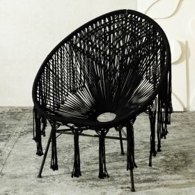 Fotel ACAPULCO BLISS makrama czarna 93x73x85 cm