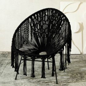 Fotel ACAPULCO SPIRIT makrama czarna 93x73x85 cm