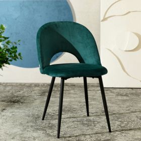 Krzesło TERCIO welurowe zielone 47x55x77cm