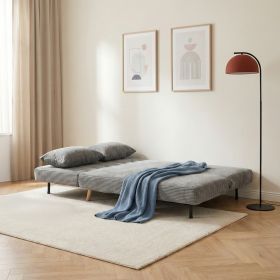 Sofa SOLACE 2-osobowa, z funkcją spania sztruksowa szara 140x91x84 cm