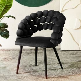 Krzesło BUBBLE welurowe czarne 57,5x61x81,7cm