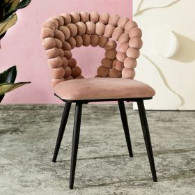 Krzesło BUBBLE VERSE welurowe różowe 48x65x81 cm